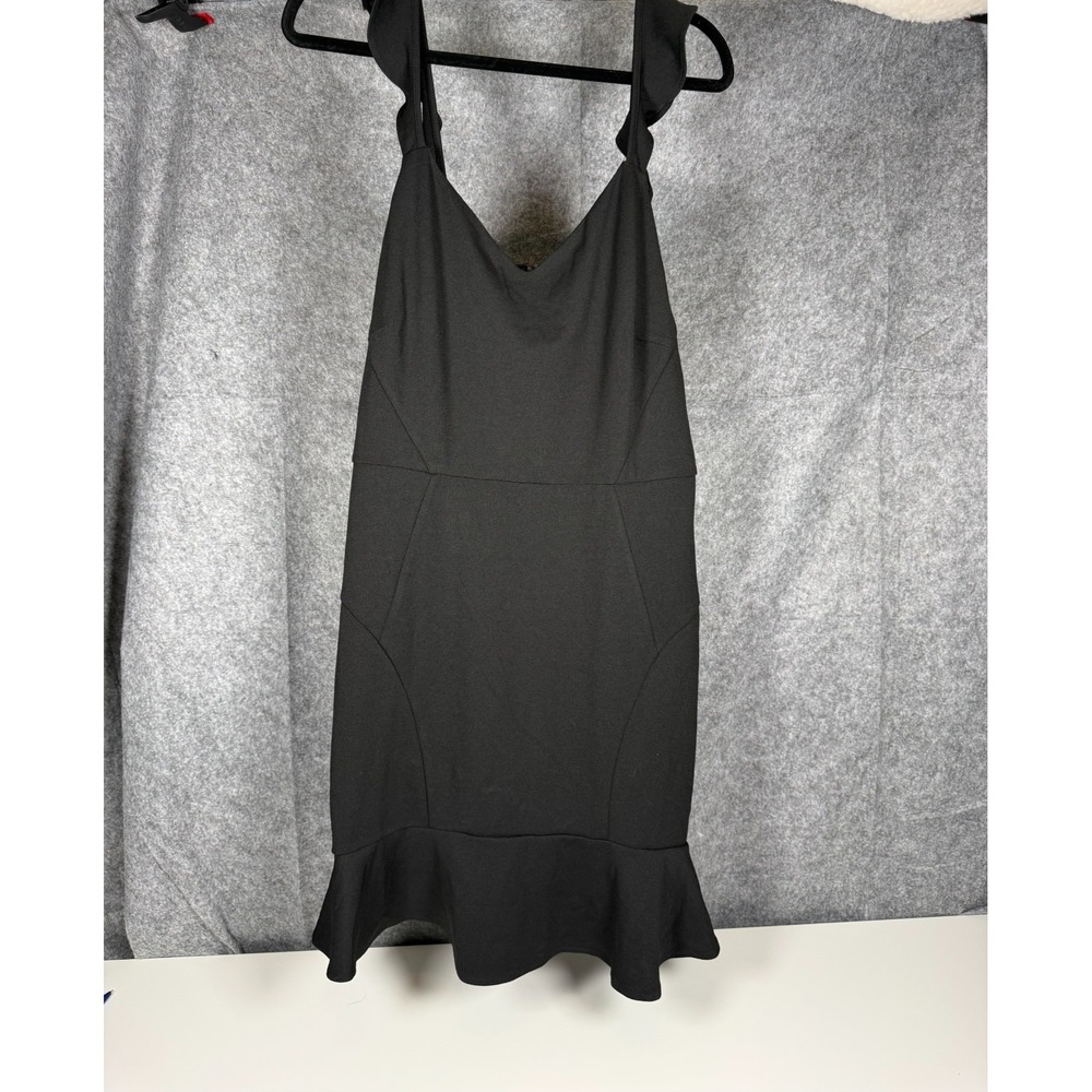 Simply Vera Vera Wang Little Black Dress Ruffle Strap Peplum Dress XL NWT - Picture 2 of 12